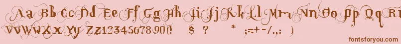 Weitere Informationen zur OpusPix-Schriftart OpusPix-Schriftart – Braune Schriften auf rosa Hintergrund