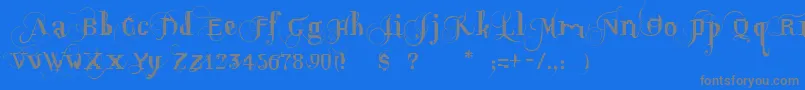 OpusPix-Schriftart – Graue Schriften auf blauem Hintergrund