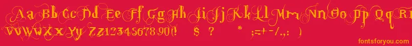 Fonte OpusPix – fontes laranjas em um fundo vermelho