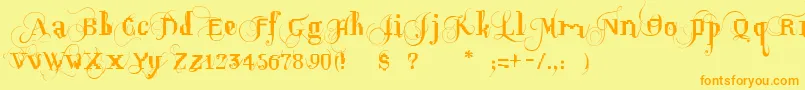 Шрифт OpusPix – оранжевые шрифты на жёлтом фоне
