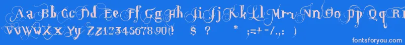 フォントOpusPix – ピンクの文字、青い背景