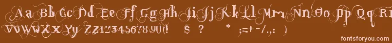 フォントOpusPix – 茶色の背景にピンクのフォント