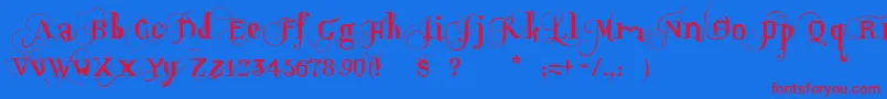 Weitere Informationen zur OpusPix-Schriftart OpusPix-Schriftart – Rote Schriften auf blauem Hintergrund