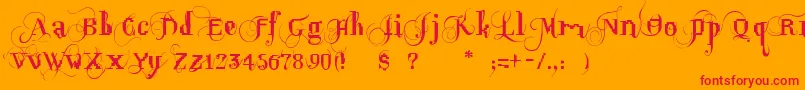 フォントOpusPix – オレンジの背景に赤い文字