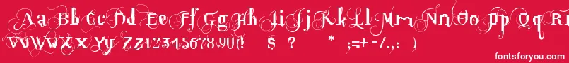 フォントOpusPix – 赤い背景に白い文字