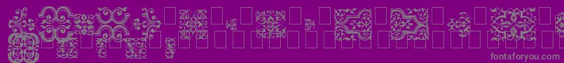 フォントImFellFlowers1 – 紫の背景に灰色の文字