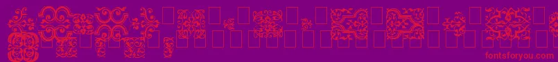 ImFellFlowers1 Font – Red Fonts on Purple Background