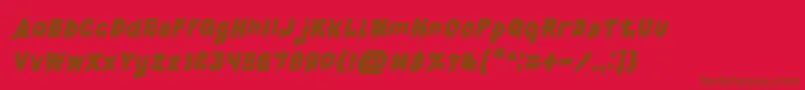 CandleLightBoldItalic Font – Brown Fonts on Red Background