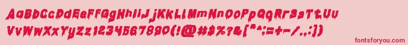 CandleLightBoldItalic Font – Red Fonts on Pink Background