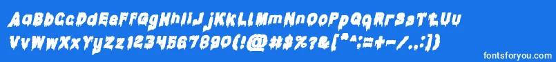 フォントCandleLightBoldItalic – 青い背景に白い文字