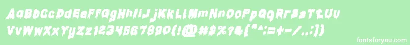 CandleLightBoldItalic Font – White Fonts on Green Background
