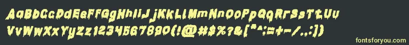 CandleLightBoldItalic Font – Yellow Fonts on Black Background