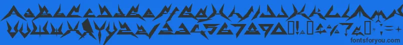Therrg Font – Black Fonts on Blue Background