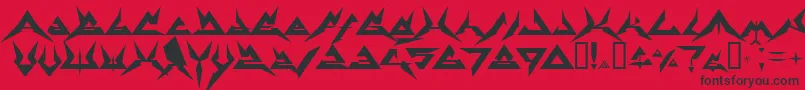 Fonte Therrg – fontes pretas em um fundo vermelho