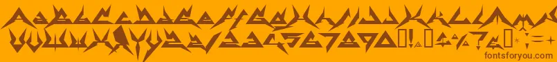 Fonte Therrg – fontes marrons em um fundo laranja