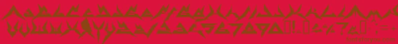 Therrg Font – Brown Fonts on Red Background