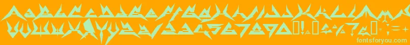 Weitere Informationen zur Therrg-Schriftart Therrg-Schriftart – Grüne Schriften auf orangefarbenem Hintergrund