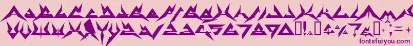 Therrg-fontti – violetit fontit vaaleanpunaisella taustalla