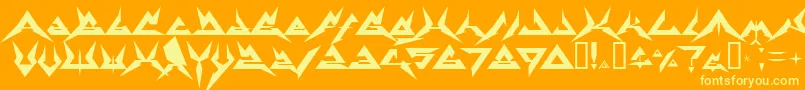 Therrg Font – Yellow Fonts on Orange Background