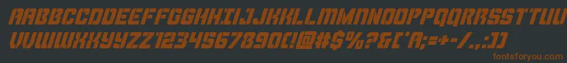 Шрифт Thundertroopersuperital – коричневые шрифты на чёрном фоне