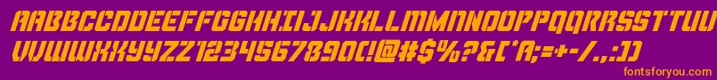 Thundertroopersuperital Font – Orange Fonts on Purple Background