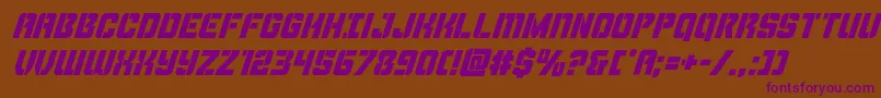 Thundertroopersuperital Font – Purple Fonts on Brown Background