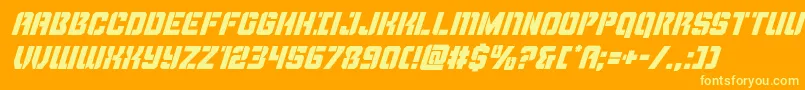 Thundertroopersuperital Font – Yellow Fonts on Orange Background