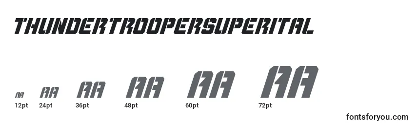 Размеры шрифта Thundertroopersuperital