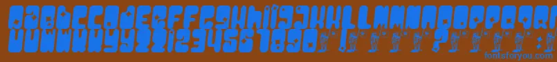 Шрифт Moonpcgs – синие шрифты на коричневом фоне