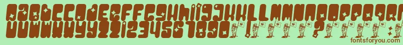 Шрифт Moonpcgs – коричневые шрифты на зелёном фоне