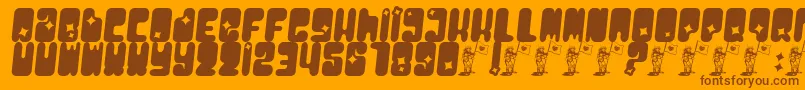 Шрифт Moonpcgs – коричневые шрифты на оранжевом фоне
