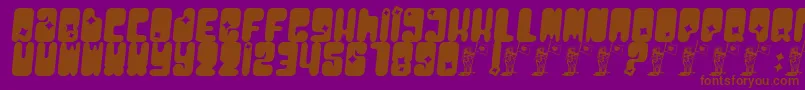フォントMoonpcgs – 紫色の背景に茶色のフォント