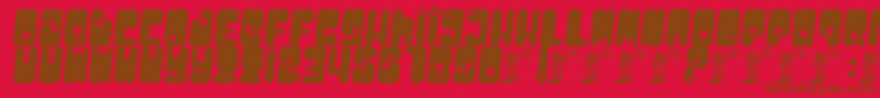 Moonpcgs-fontti – ruskeat fontit punaisella taustalla