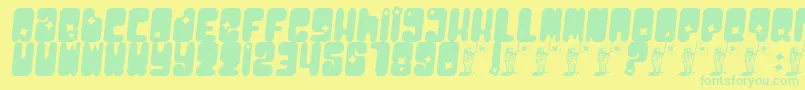 Moonpcgs-fontti – vihreät fontit keltaisella taustalla