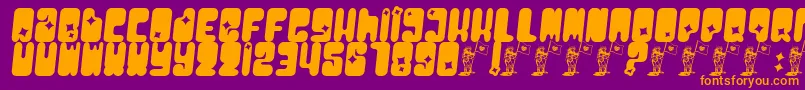 Moonpcgs-fontti – oranssit fontit violetilla taustalla