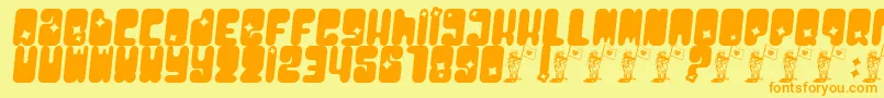 Шрифт Moonpcgs – оранжевые шрифты на жёлтом фоне