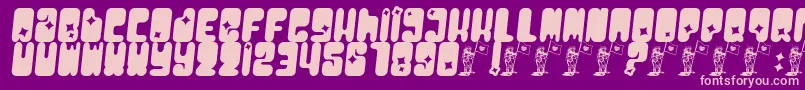 Moonpcgs-fontti – vaaleanpunaiset fontit violetilla taustalla