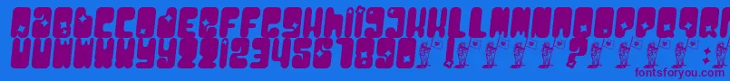 Шрифт Moonpcgs – фиолетовые шрифты на синем фоне