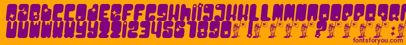 Шрифт Moonpcgs – фиолетовые шрифты на оранжевом фоне