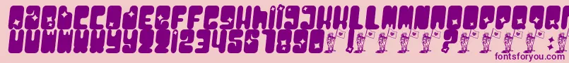Moonpcgs-fontti – violetit fontit vaaleanpunaisella taustalla