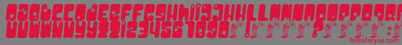 フォントMoonpcgs – 赤い文字の灰色の背景