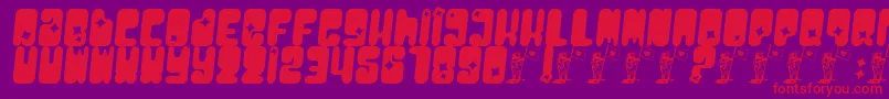 フォントMoonpcgs – 紫の背景に赤い文字