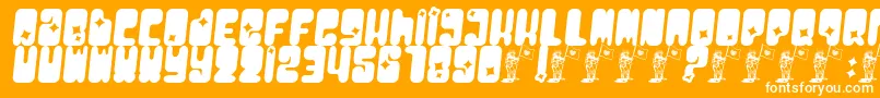 Moonpcgs-fontti – valkoiset fontit oranssilla taustalla