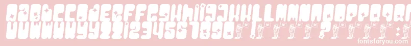 Moonpcgs-fontti – valkoiset fontit vaaleanpunaisella taustalla