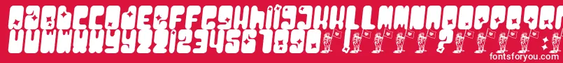 フォントMoonpcgs – 赤い背景に白い文字