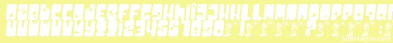 Moonpcgs-fontti – valkoiset fontit keltaisella taustalla