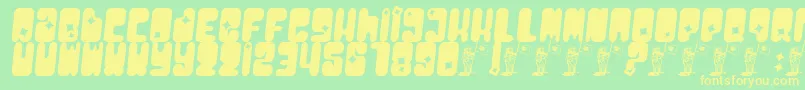 Czcionka Moonpcgs – żółte czcionki na zielonym tle