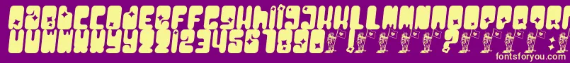 フォントMoonpcgs – 紫の背景に黄色のフォント
