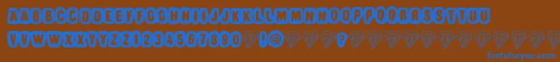 TruffleShuffle Font – Blue Fonts on Brown Background