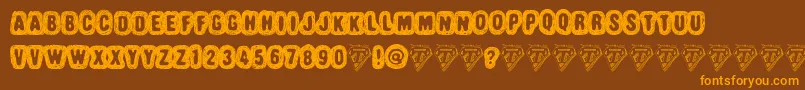 TruffleShuffle Font – Orange Fonts on Brown Background